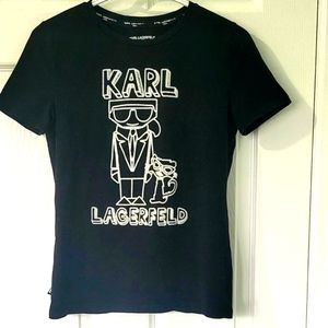 Karl Lagerfeld Paris Petite Women's Graphic Tee Size XS